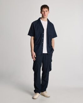 Lyle & Scott katoenen linnen overhemd met reverskraag - donkerblauw Navy