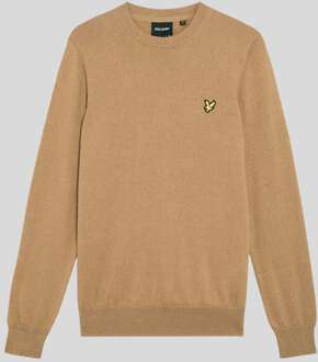 Lyle & Scott Katoenen Merino Crew Neck Trui - Bruin