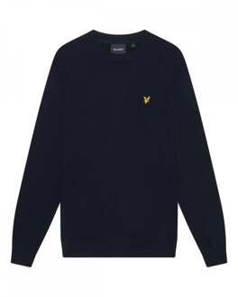 Lyle & Scott Katoenen Merino Heren Rondhals Trui Donker Marine - L