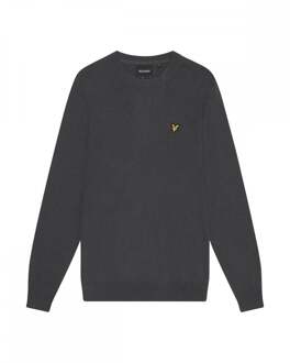 Lyle & Scott Katoenen Merino Heren Rundhals Trui Donkergrijs