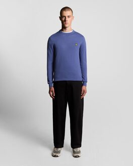 Lyle & Scott Katoenen Merino Ronde Hals Trui - Blauw