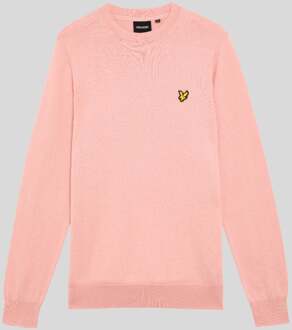 Lyle & Scott Katoenen Merino Ronde Hals Trui - Roze - 2XL