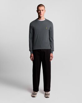 Lyle & Scott Katoenen Merino ronde hals trui - Zwart