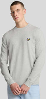 Lyle & Scott katoenen merino trui met ronde hals - grijs