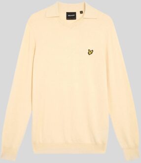 Lyle & Scott Katoenen Merino Voetbaltrui - Beigebruin