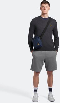 Lyle & Scott katoenen merinotrui met V-hals in grijs