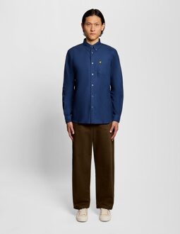 Lyle & Scott katoenen Oxford overhemd met knoopjes - blauw