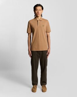 Lyle & Scott katoenen poloshirt - bruin - XL