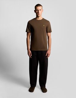 Lyle & Scott katoenen T-shirt met ronde hals - bruin
