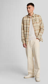 Lyle & Scott katoenen T-shirt met ronde hals - zand