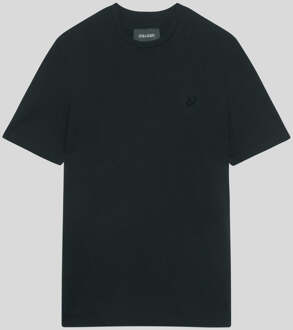 Lyle & Scott katoenen T-shirt met ronde hals - zwart - maat