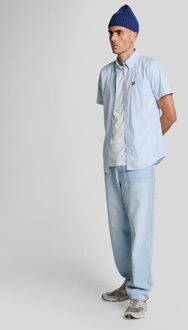 Lyle & Scott Korte Mouw Slim Fit Gingham Overhemd - Blauw