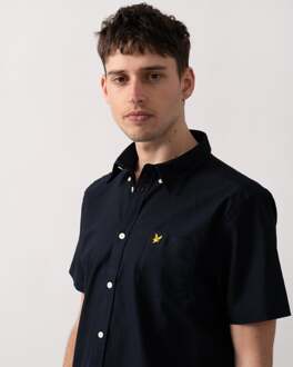 Lyle & Scott Korte Mouwen Oxford Overhemd voor Heren Donker Marine