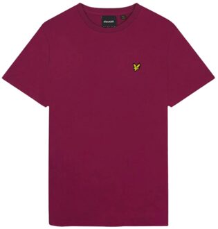 Lyle & Scott krijt T-shirt met logo op de borst Bourgogne