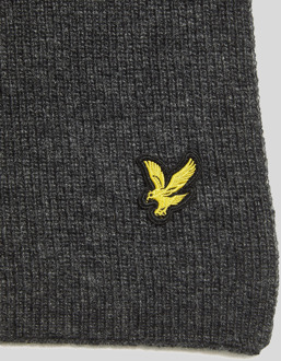 Lyle & Scott Lamswol Mix Geribbelde Sjaal - Grijs - One Size