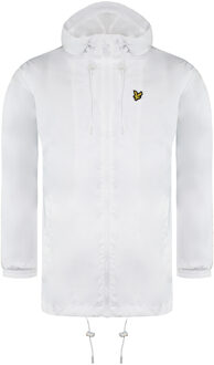 Lyle & Scott lange mouwen met rits en grafisch logo wit windjack met capuchon voor dames JKW1200V 626