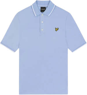 Lyle & Scott Lichtblauw poloshirt met merklogo van Lyle & Scott op de borst - maat