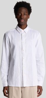 Lyle & Scott linnen streep overhemd met lange mouwen - wit