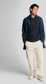 Lyle & Scott Linnenmix Gebreid Shirt - Donkerblauw Donker Marine