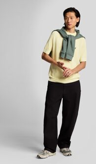 Lyle & Scott linnenmix gebreid T-shirt - Geel - maat M
