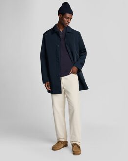 Lyle & Scott Linnenmix Gebreide Polo - Donkerblauw Donker Marine