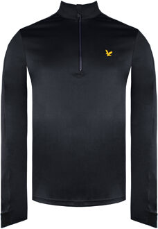 Lyle & Scott Long Sleeve 1/4 Zip Up Black Ventech Golf Mens Midlayer ML1240G Z366 Zwart