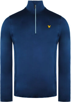 Lyle & Scott Long Sleeve Quarter Zip Blue Technische golftussenlaag voor heren ML1241G Z780 Blauw
