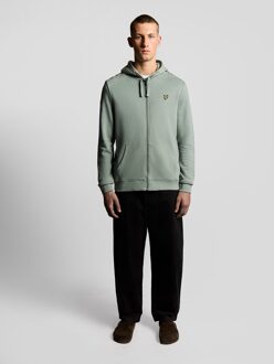 Lyle & Scott Loopback katoenen hoodie met volledige ritssluiting - blauw