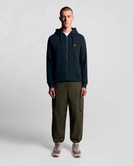 Lyle & Scott Loopback katoenen hoodie met volledige ritssluiting - marineblauw Navy