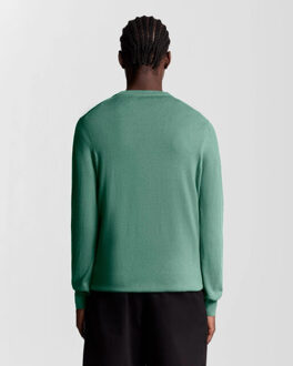 Lyle & Scott Lyle and Scott Cotton merino crewneck aqua Blauw - L