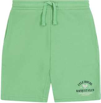 Lyle & Scott Lyle And Scott Juniors Racquet Club Graphic Sweat Shorts voor jongens in Groen - 5-6J / 110-116cm