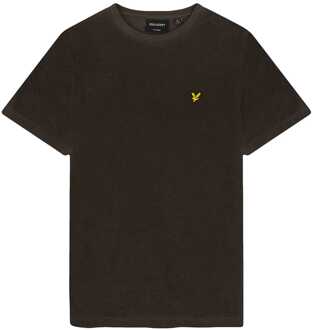 Lyle & Scott Lyle And Scott Juniors T-shirt met badstof voor jongens in olijfkleur
