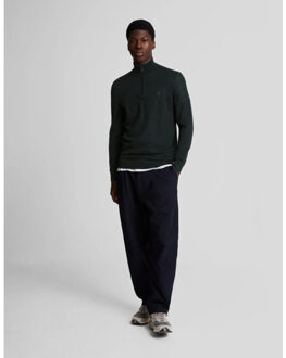 Lyle & Scott Lyle and Scott Lyle&scott tonal eagle merino quarter zip jumper truien kn2122vc - maat S Zwart