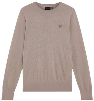 Lyle & Scott Lyle and Scott Lyle&scott tonal eagle merino truien kn2121vc Taupe