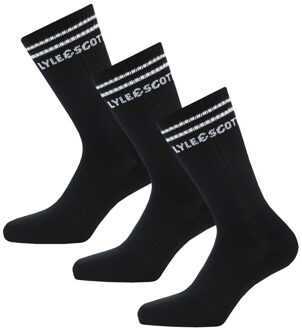 Lyle & Scott Lyle and Scott Walter herensokken, set van 3, in zwart - maat
