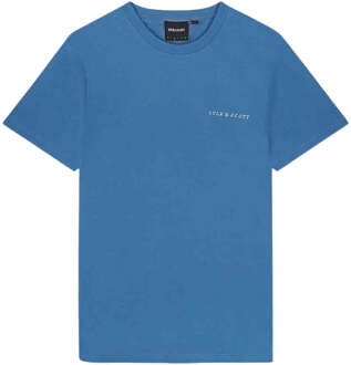 Lyle & Scott Lyle Scott geborduurd logo Riveria blauw T-shirt