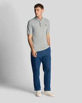 Lyle & Scott Lyle Scott leiblauw effen poloshirt - maat S