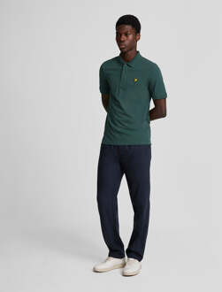 Lyle & Scott Lyle & Scott-logo op de borst Argyle blauwgroen poloshirt