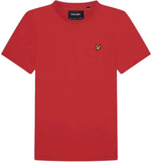 Lyle & Scott Lyle Scott merk borstlogo Gala rood T-shirt - maat M