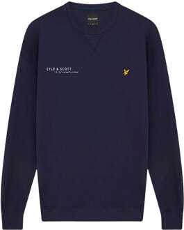 Lyle & Scott marineblauw sweatshirt met gecoordineerd printlogo - L
