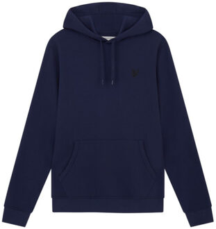 Lyle & Scott marineblauwe pull-over hoodie met tonaal Eagle-logo Donker Marine