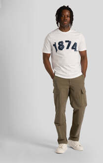 Lyle & Scott Men's Lyle And Scott 1874 Graphic T-Shirt in White - maat S Wit