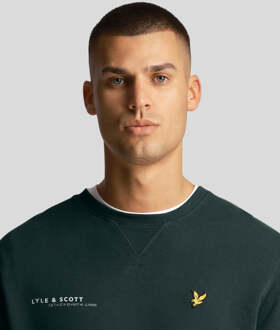Lyle & Scott Men's Lyle And Scott Co-Ordinate Print Crewneck Sweatshirt in Green - maat S Groen