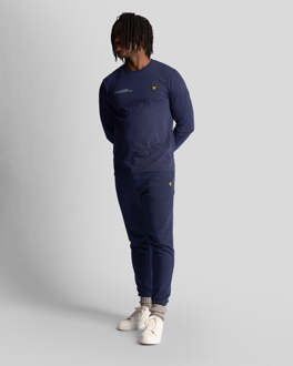 Lyle & Scott Men's Lyle And Scott Co-Ordinate Print Plain Long Sleeve T-Shirt in Navy - XS