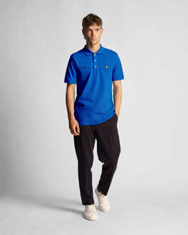 Lyle & Scott Men's Lyle And Scott Co-Ordinate Print Plain Polo Shirt in Blue Blauw