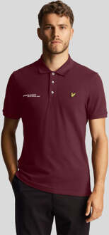 Lyle & Scott Men's Lyle And Scott Co-Ordinate Print Plain Polo Shirt in Burgundy - maat XS Bourgogne