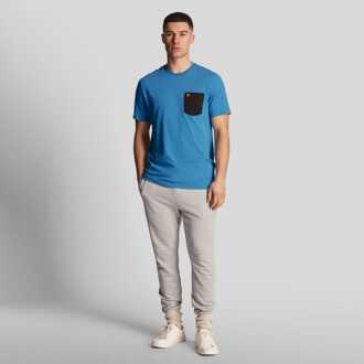 Lyle & Scott Men's Lyle And Scott Contrast Pocket T-Shirt in black blue Zwart/blauw