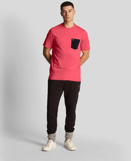 Lyle & Scott Men's Lyle And Scott Contrast Pocket T-Shirt in Pink Roze - M