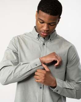 Lyle & Scott Men's Lyle And Scott Cotton Linen Button Down Shirt in Blue Blauw