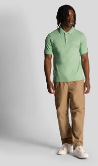 Lyle & Scott Men's Lyle And Scott Embroidered Polo Shirt in Green - maat S Groen
